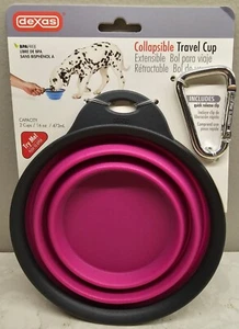 NEU Dexas faltbarer Reisenapf für Haustiere, GROß 2 Tassen, Fuchsia, BPA-frei - Bild 1 von 3