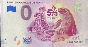 Geldschein 0 Euro Parc Zoologische De Paris Frankreich 2019 Nummer 1000 - Bild 1 von 1