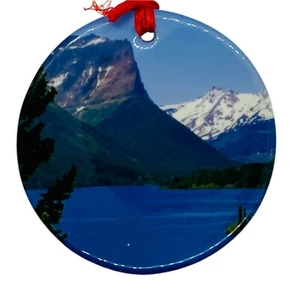 Glacier National Park Christmas Ornament Souvenir Travel Porcelain - Picture 1 of 3
