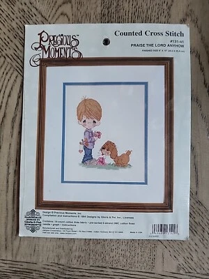 Punto de Cruz Precious Moments Contado Punto de Cruz Niño Perro Alabanza Tge Señor Nuevo Foto 1 de 4