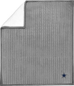 Dallas Cowboys Cable Sweater Knit Sherpa Throw Blanket 50x60 Inch Adult - Picture 1 of 2