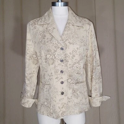 Blazer J. Jill Mujer Mediano Marfil DE COLECCIÓN Madreperla Botones Crema Elegante Foto 1 de 4