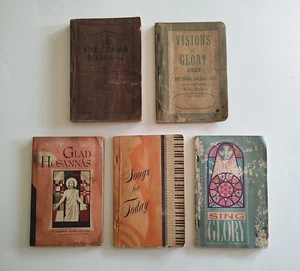 Vintage Set 5 Hymnenform Notiz Musikbücher Pilgervisionen Herrlichkeit Hosanna Evangelium - Bild 1 von 12