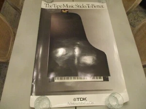 VINTAGE 1990 TDK CASSETTE TAPE POSTER THE TAPE MUSIC STICKS TO BETTER 24" X 36" - Picture 1 of 21