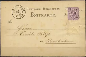 Postal Stationery Germany German Empire, 1878. Breslau to Amsterdam. - Picture 1 of 3
