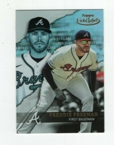2020 TOPPS GOLD BASEBALL LABEL CLASS 1 - FREDDIE FREEMAN ATLANTA BRAVES #6