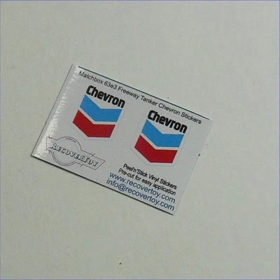 Matchbox Lesney 63e3 Freeway Gas Tanker Chevron Petrol Sticker Set - Image 1 of 3
