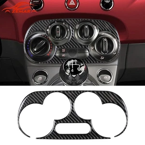1x Tapicería Adhesiva Panel Consola Climatizado Manual Fibra Carbono Para Fiat 500 2012-2015 - Imagen 1 de 9