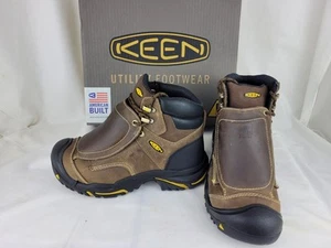 KEEN MT VERNON MET Waterproof Steel Toe Work Boots Men's Size 7.5D Brown NEW!!! - Picture 1 of 9