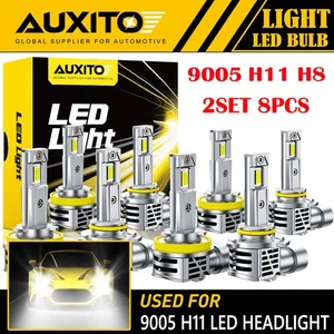 8PC AUXITO H11 9005 LED Headlight Bulb hi low For Dodge Ram 1500 2500 3500 09-19 - Picture 1 of 10
