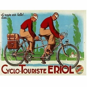 Cycling Poster Cyclo-Touriste ERIOL Vintage Bicycling Art Poster by Le Monnier - Picture 1 of 6