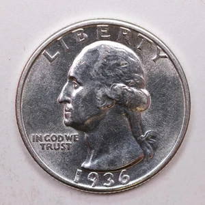 1936 Washington Silver Quarter, Uncirculated Coin, Store Sale #QR806. - Picture 1 of 2