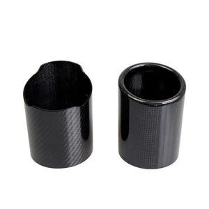 Car Exhaust Pipe Real Carbon Fiber Cover Exhaust Tip Muffler End Pipe Universal - Picture 1 of 10