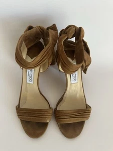 Sandalias JIMMY CHOO Marrón Gamuza "Kora" con Tacón Grueso - Talla 40 - Imagen 1 de 5