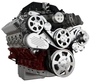 Chevy LSA All Inclusive Serpentine Kit PS ALT Factory Supercharger Billet NO AC - Bild 1 von 5