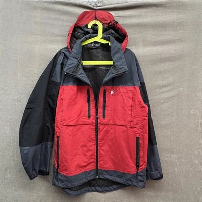 Chaqueta Frogg Toggs Toadz Para Hombre Pequeña Roja Gris Con Capucha Lluvia Impermeable Exterior Foto 1 de 4