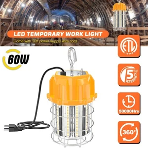 60W LED Temporary Construction Light 9000Lumen 5000K Work Jobsite Lighting ETL - Picture 1 of 9