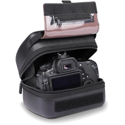 Stylish Black  Hard Shell DSLR Camera Case with Accessory Pocket and Handle - Image 1 of 4