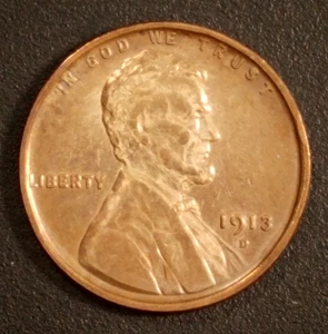 1913-D Lincoln Cent. ANACS AU-50 Details. Starts at .99. NO RESERVE - Picture 1 of 2