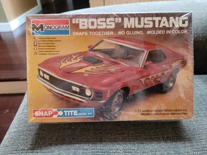 Vintage HTF Monogram Snap-Tite 1982 Issue Boss 1970 Mustang 1:32 Unbuilt - Picture 1 of 11