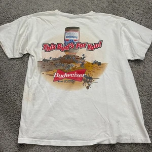 Camiseta De Colección Budweiser Beer This Bud is for you Ant Hill Camiseta Desteñida - Talla M Blanca - Imagen 1 de 6
