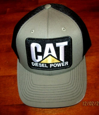 NUEVO CAT Diesel Power Patch Trucker Hat/Richardson 112 Snapback NEGRO OLIVA Foto 1 de 3