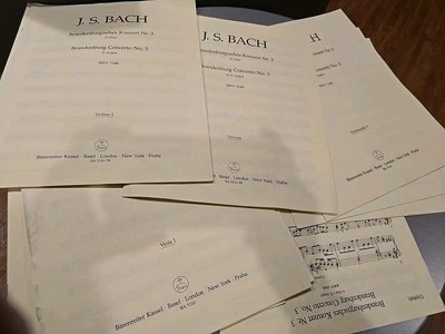 Bach Brandenburg Concert 3 G Major Set Violin Violone Viola Cello Harp Orchestra - Image 1 of 4