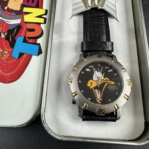 Vintage Looney Tunes Armitron Daffy Duck Uhr Lederband 1994 selten NOS Analog - Bild 1 von 10