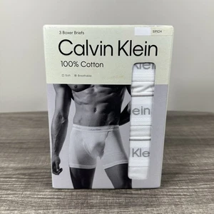 Calvin Klein Cotton Men's Boxer Briefs - Black, Size S - Pack of 3 - New - Picture 1 of 4