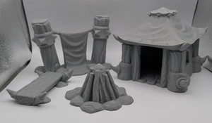 Orc War Camp Terrain Set Grimdark Tabletop Wargames, D&D, Forbidden Psalm, OPR - Imagen 1 de 4