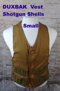 DUXBAK Men's Vest Small Duck Hunting Shotgun Shells Brown Cotton 20 Shells Space - Picture 1 of 10