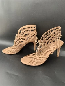 JOIE Womens Beige Lace Up Leah Stiletto Leather Heels Sandals Leather 41 Or 10.5 - Picture 1 of 10