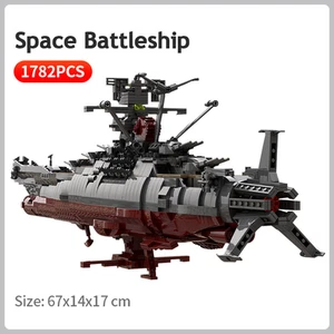 Yamato Space Battleship MOC Blocchi di Costruzione, Fai da Te Fantascienza Modellino Nave da Guerra Mattoncini Giocattolo - Foto 1 di 6
