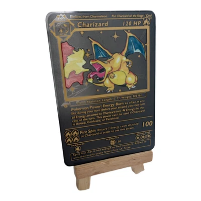 Pokemon Gold Metal Card – Collectible Gift Cards – Pikachu, Charizard, Mewtwo - Image 1 of 4