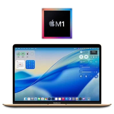2020 Apple M1 MacBook Air 13,3 дюйма 90% + 8 ГБ / 128 ГБ (золотой) - A2337 с гарантией 1 год - Изображение 1 из 4
