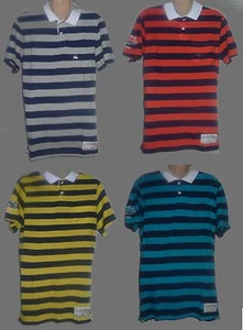 Aeropostale California Surf Chasers gestreiftes Jersey-Poloshirt für Herren neu mit Etikett #7920 - Bild 1 von 7