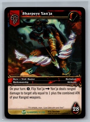 World of Warcraft TCG Sharpeye Yan'ja #15/208 WOW Blood of Gladiators - Image 1 of 2