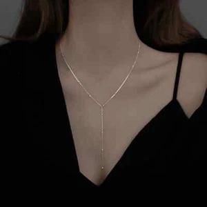 Tassel Pendant Choker Necklace For Women Geometric Long Chain Summer Party Look - Picture 1 of 14