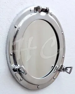 20inch Mirror Porthole Window Silver Finish Round Window Home Wall Window Ship - Picture 1 of 3
