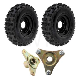 2x 4.10-6 Tire Rim Wheels +3 Stud Rear Hubs For ATV Go Kart Scooter Lawn Mower - Picture 1 of 6