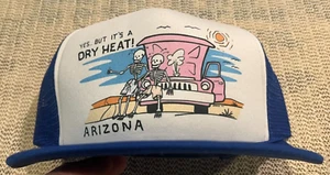 Arizona Hat Funny Snapback Trucker VTG 90s Deadstock Skeleton Southwest - Picture 1 of 7