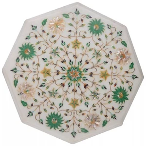 18" Table Top Inlay Marble Pietra Dura Art Dining Coffee Mosaic Work Decor - Picture 1 of 5