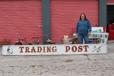 Large Antique Vintage 1950's Trading Post Store Fishing Hunting 146" Wood Sign