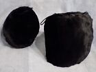 Vintage Patrice Black Faux Fur Hand Muff Warmer with Zipper Pocket and Hat