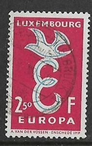 1958 - Luxembourg Europa (CEPT) - 2.50f Dove over Letter 'E'  Used SG640 Mi#590