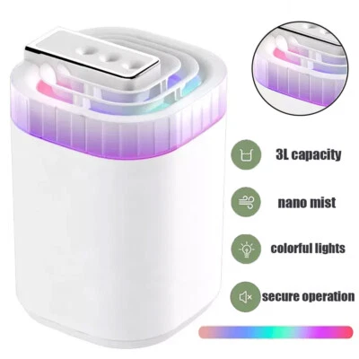 Ultrasonic Humidifiers For Bedroom Large Room Office Cool Mist Air Humidifier 3L - Image 1 of 4