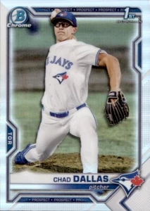 2021 BOWMAN DRAFT CHROME 1ST REFRACTOR TORONTO BLUE JAYS - CHAD DALLAS #BDC-23 - Picture 1 of 2