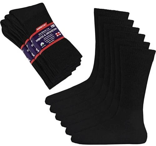 Crew Socks Men Women Circulatory Health Diabetic Socks 3 Pairs  9-11 10-13 13-15 - Image 1 of 1
