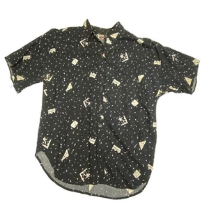 Vintage California Krush Short Sleeve Button Down Black and White Size Small (se - Picture 1 of 6
