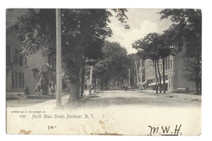 Antique Postcard View of North Main Street Herkimer NY Undivided Unposted 1905 - Picture 1 of 2